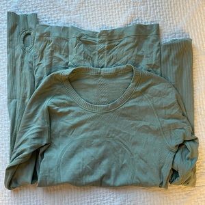 Lululemon green long sleeve top size 4